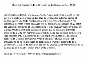 2020 08 26 LA SEYNE SUR MER HOMMAGE A LA LIBERATION EN 1944 DE LA SEYNE SUR MER